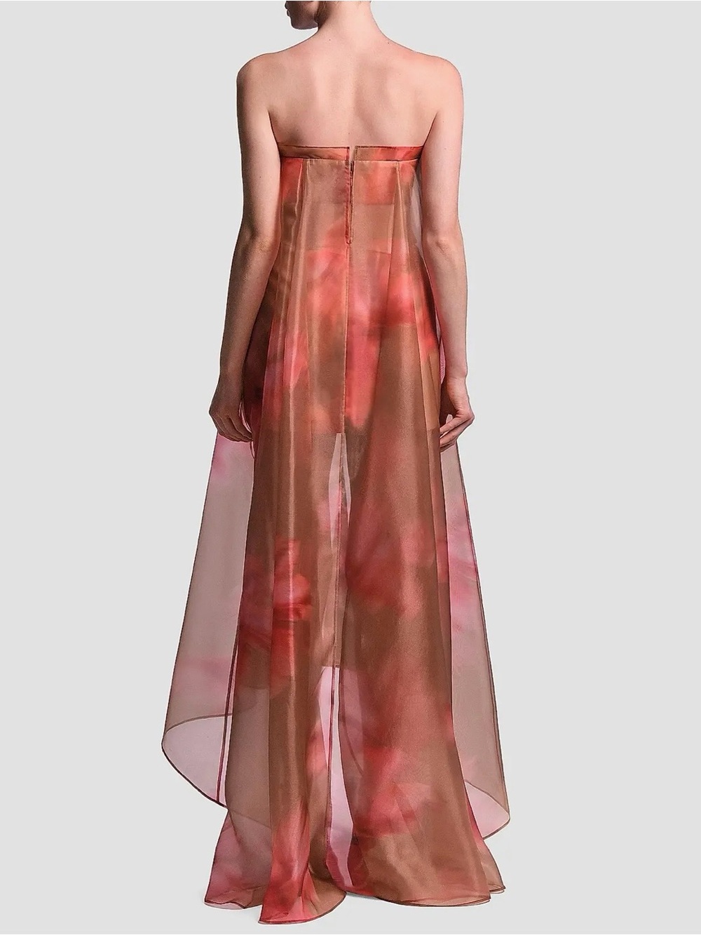 Annika Watercolor Floral Strapless Gown - Picture 3 of 6